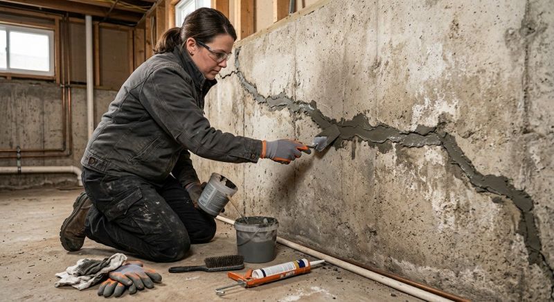 Cracked Basement Floor Repair in Bergenfield, NJ