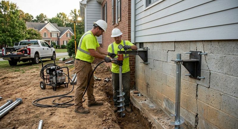 Helical Piers Installation in Bergenfield, NJ