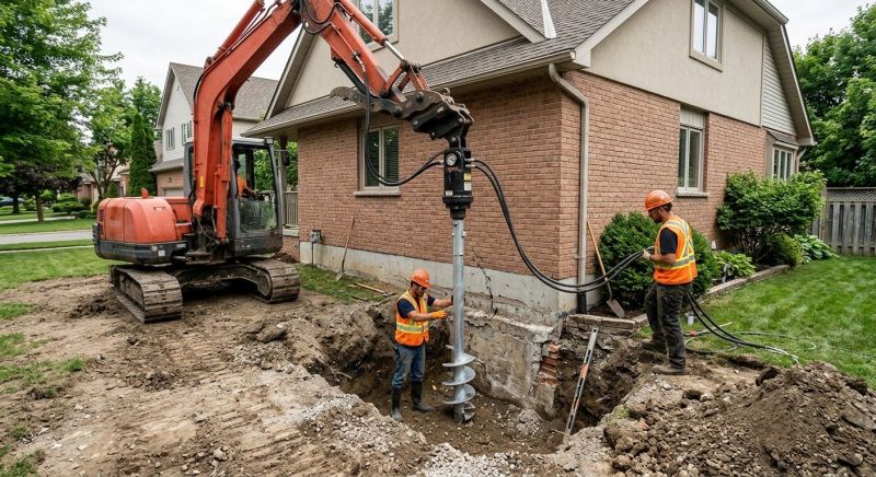 Helical Pile Installation in Bergenfield, NJ